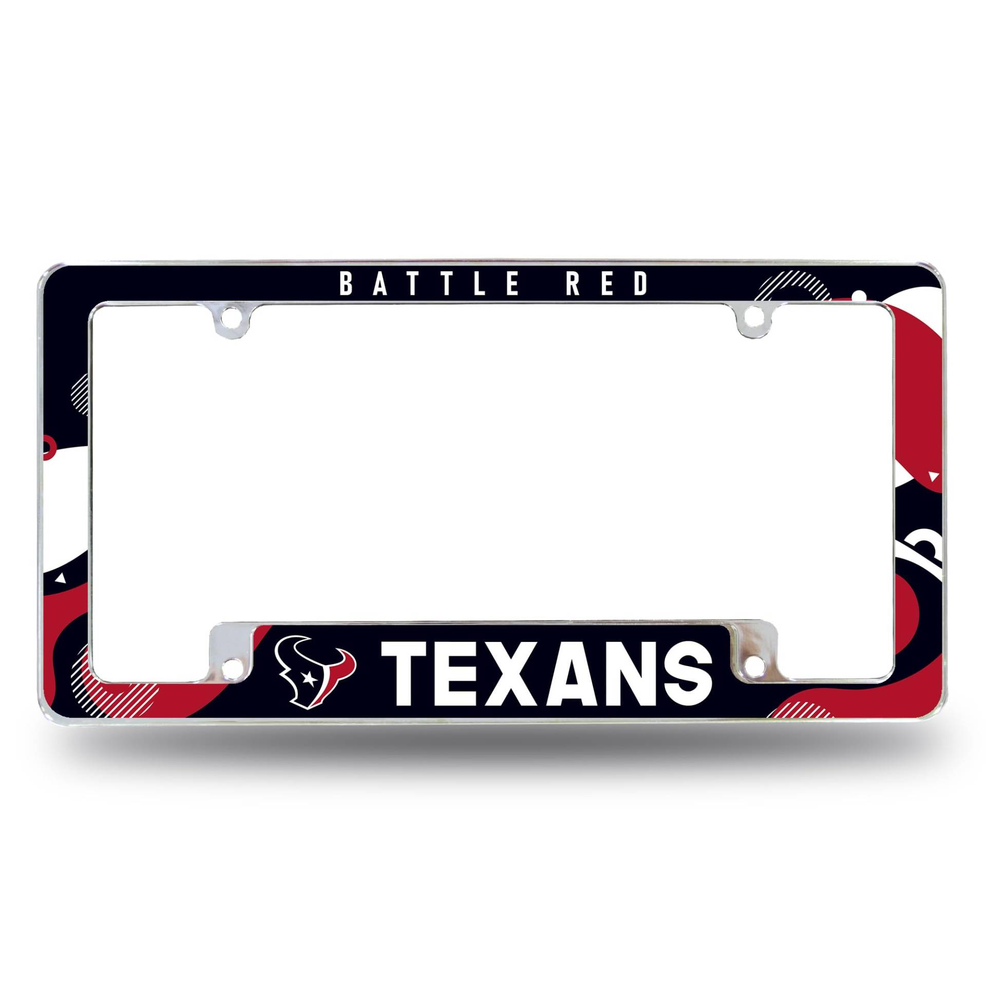 Rico Industries NFL Football Houston Texans Wave 30,5 x 15,2 cm Chrom All Over Automotive Kennzeichenrahmen für Auto/LKW/SUV von Rico Industries