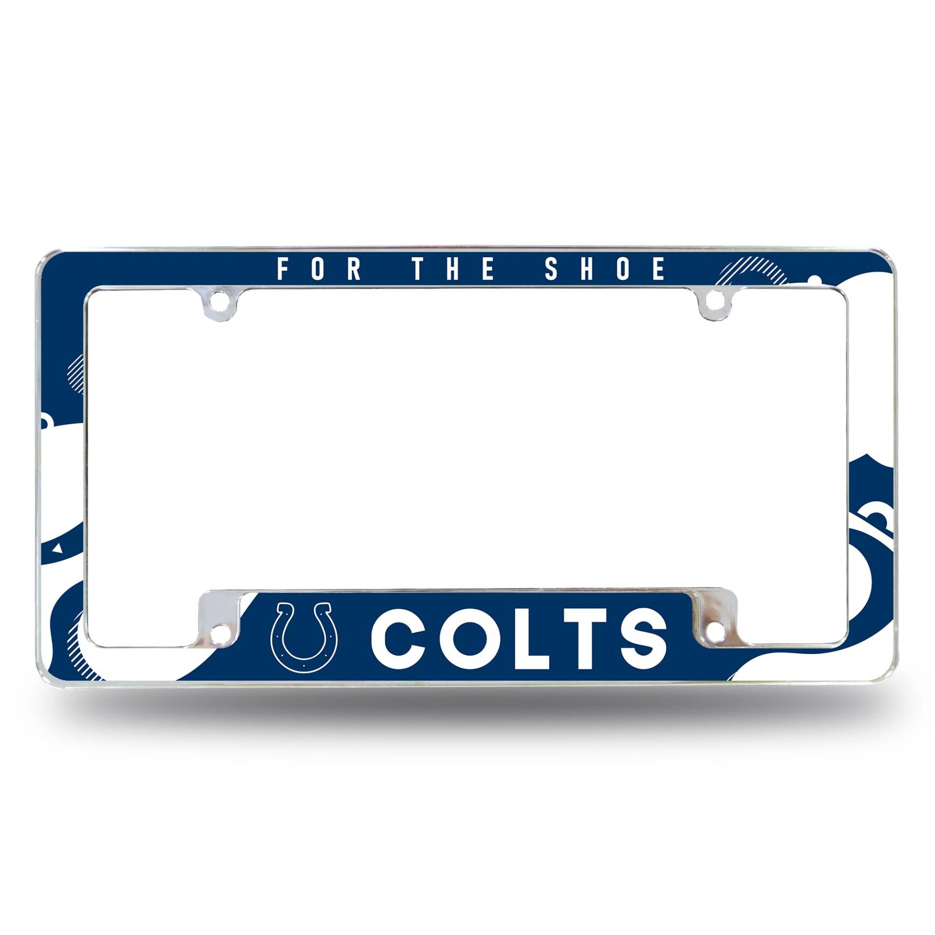 Rico Industries NFL Football Indianapolis Colts Wave 30,5 x 15,2 cm Chrom All Over Automotive Kennzeichenrahmen für Auto/LKW/SUV von Rico Industries