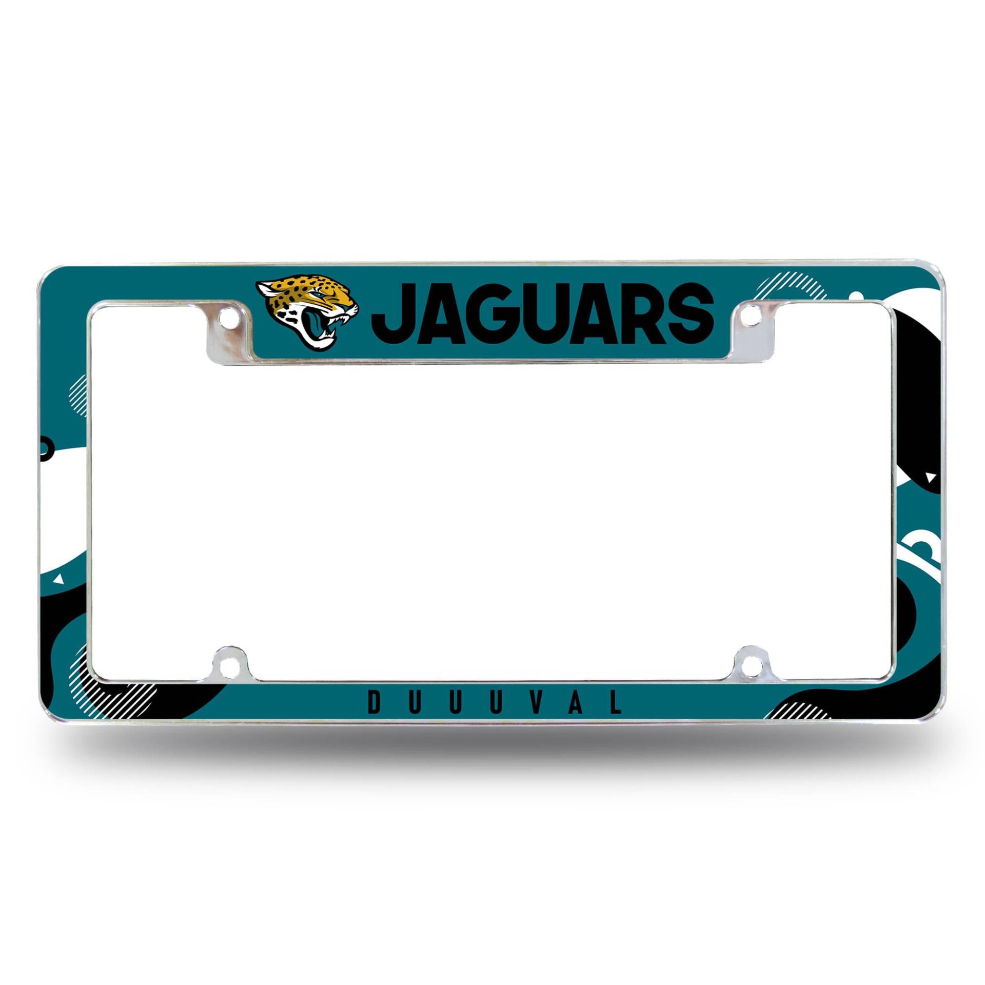 Rico Industries NFL Football Jacksonville Jaguars Wave 30,5 x 15,2 cm Chrom Allover-Kennzeichenrahmen für Auto/LKW/SUV von Rico Industries