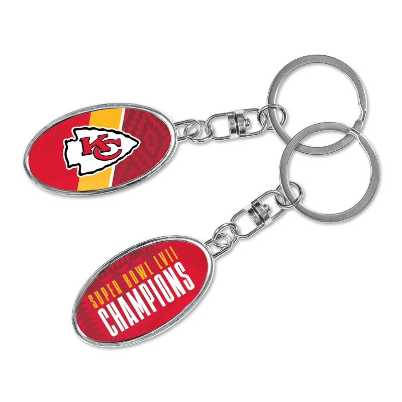 Rico Industries NFL Football Kansas City Chiefs 2023 Super Bowl Champions Metall Spinner Schlüsselanhänger 3,2 x 11,4 cm von Rico Industries