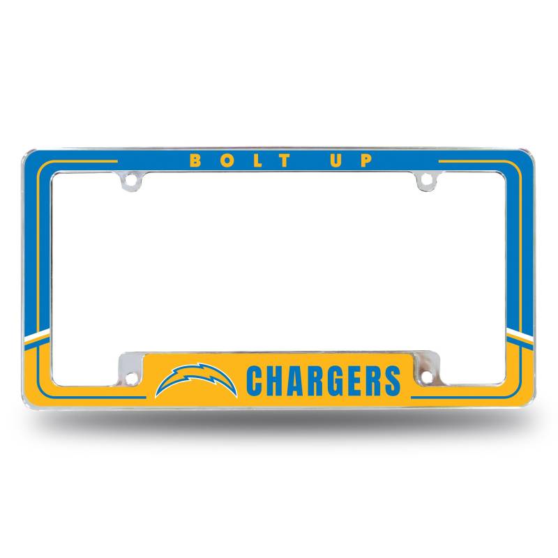 Rico Industries NFL Football Los Angeles Chargers Zweifarbig, 30,5 x 15,2 cm, Chrom, für Auto/LKW/SUV von Rico Industries