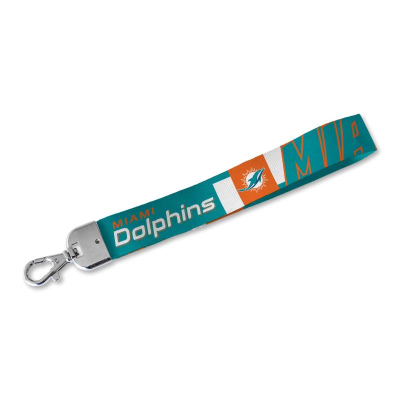 Rico Industries NFL Football Miami Dolphins Handgelenk-Schlüsselband, niedlicher Handgelenkriemen, Schlüsselanhängerhalter für Damen und Herren, Autoschlüssel, Ausweise, Karten, Geldbörse, Telefon, von Rico Industries