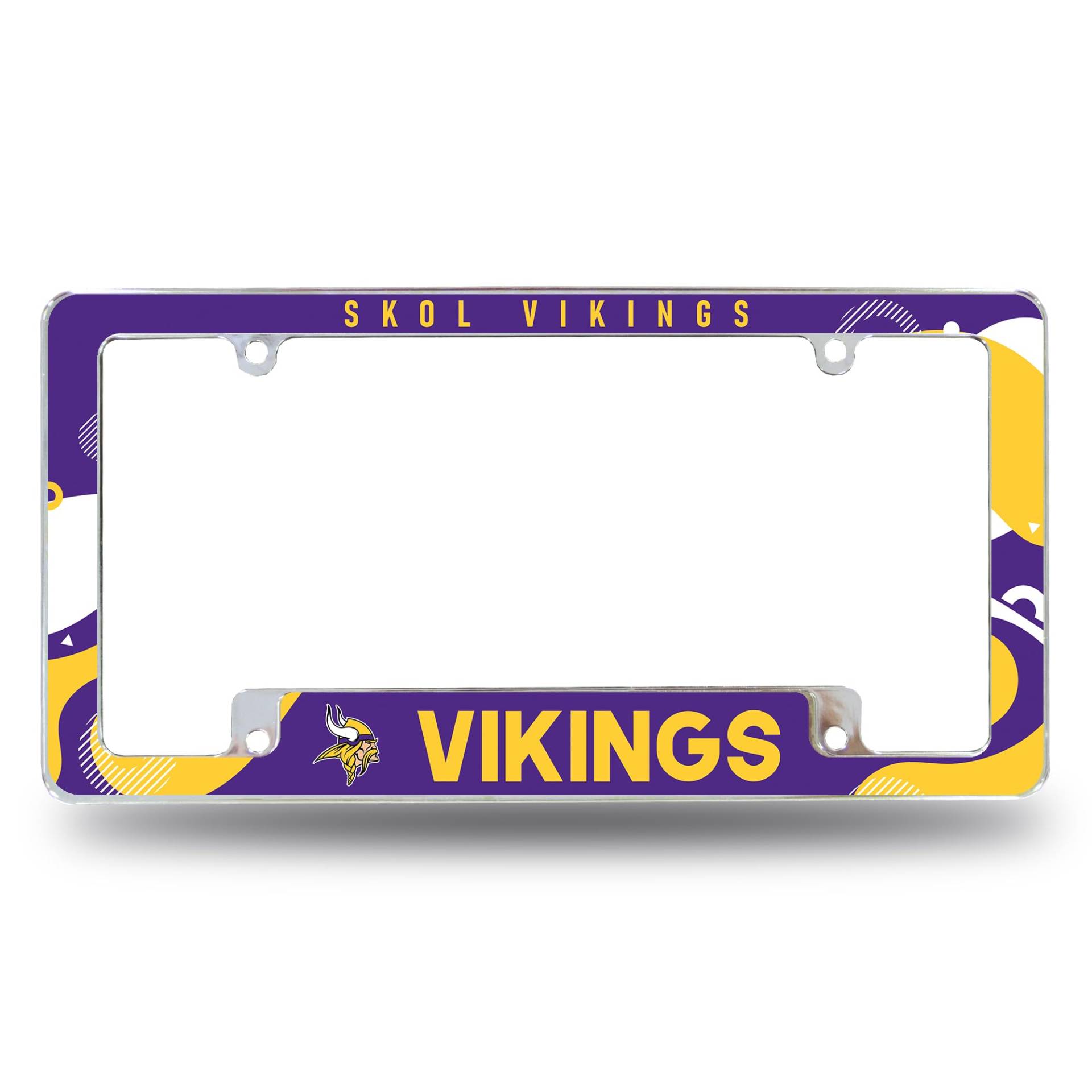 Rico Industries NFL Football Minnesota Vikings Wave 30,5 x 15,2 cm Chrom All Over Automotive Kennzeichenrahmen für Auto/LKW/SUV von Rico Industries