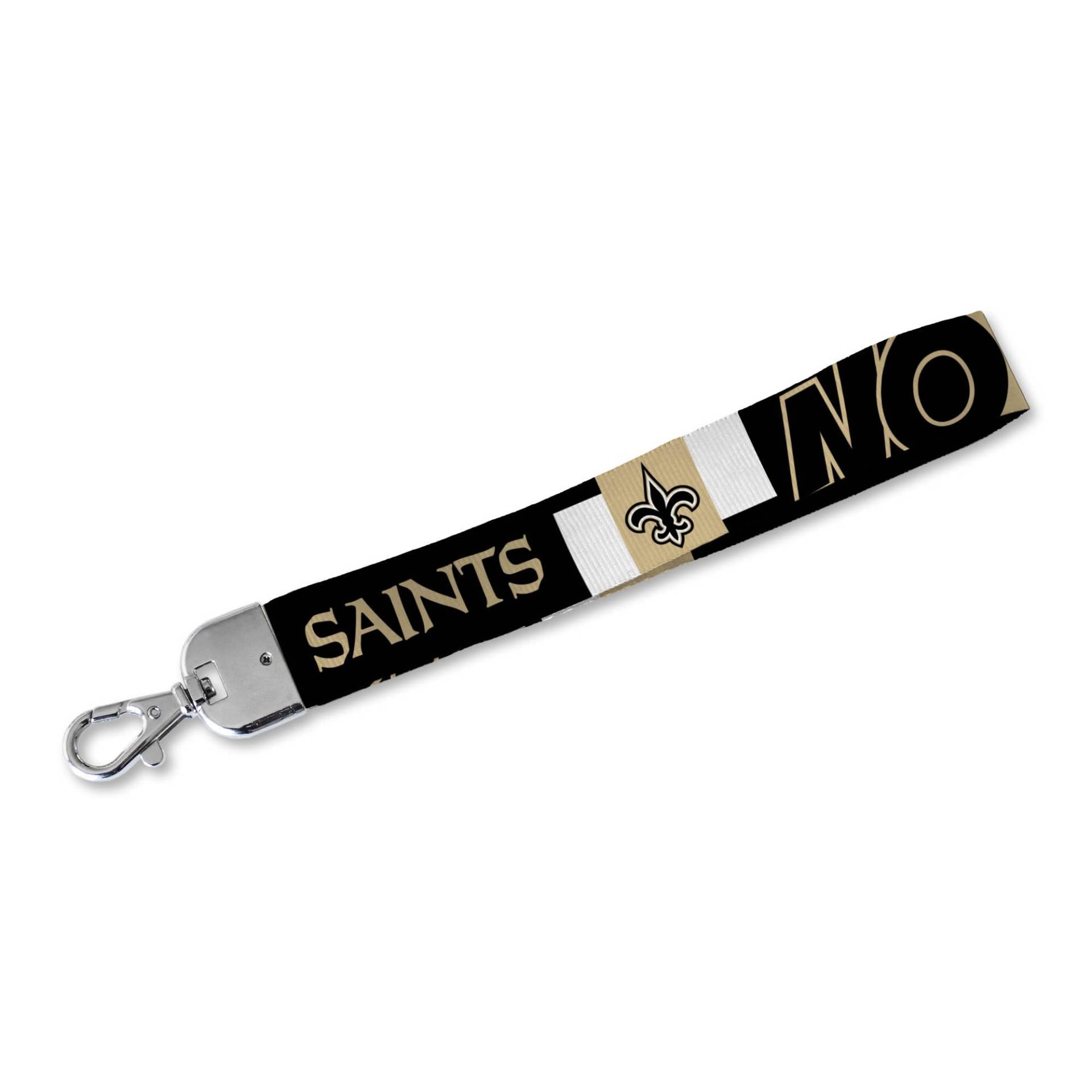 Rico Industries NFL Football New Orleans Saints Handgelenk-Schlüsselband, niedlicher Handgelenkriemen, Schlüsselanhängerhalter für Damen und Herren, Autoschlüssel, Ausweise, Karten, Geldbörse, von Rico Industries