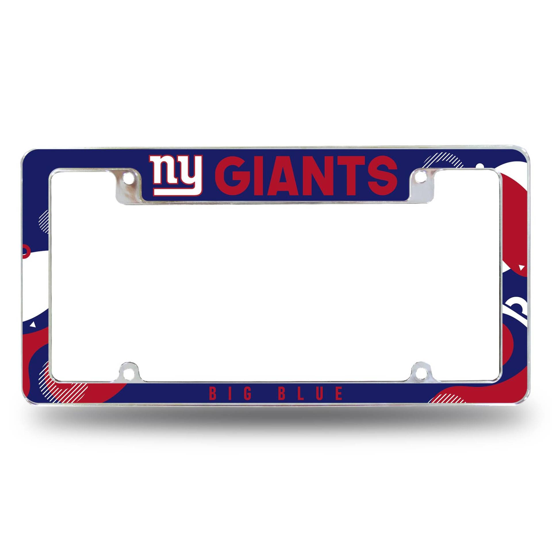 Rico Industries NFL Football New York Giants Wave 30,5 x 15,2 cm Chrom All Over Automotive Kennzeichenrahmen für Auto/LKW/SUV von Rico Industries