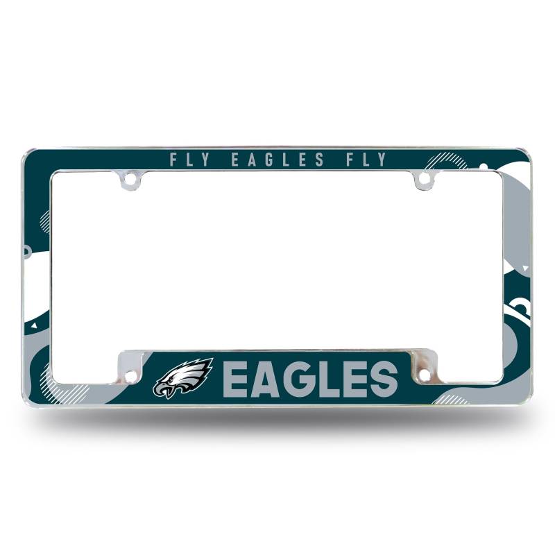 Rico Industries NFL Football Philadelphia Eagles Wave 30,5 x 15,2 cm Chrom All Over Automotive Kennzeichenrahmen für Auto/LKW/SUV von Rico Industries