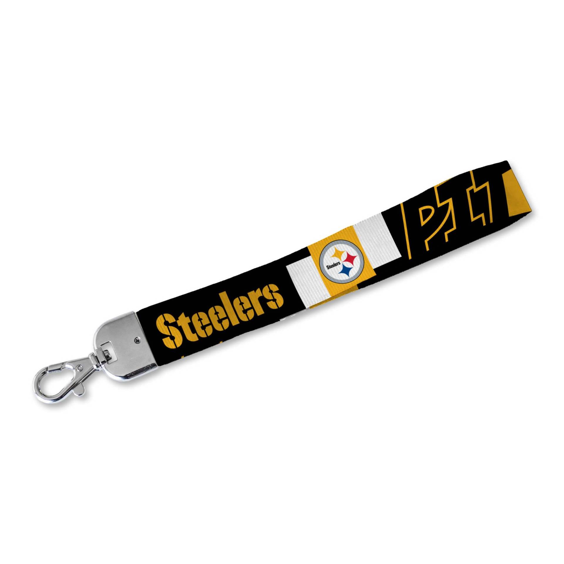 Rico Industries NFL Football Pittsburgh Steelers Handgelenk-Schlüsselband, niedlicher Handgelenkriemen, Schlüsselanhängerhalter für Damen und Herren, Autoschlüssel, Ausweise, Karten, Geldbörse, von Rico Industries