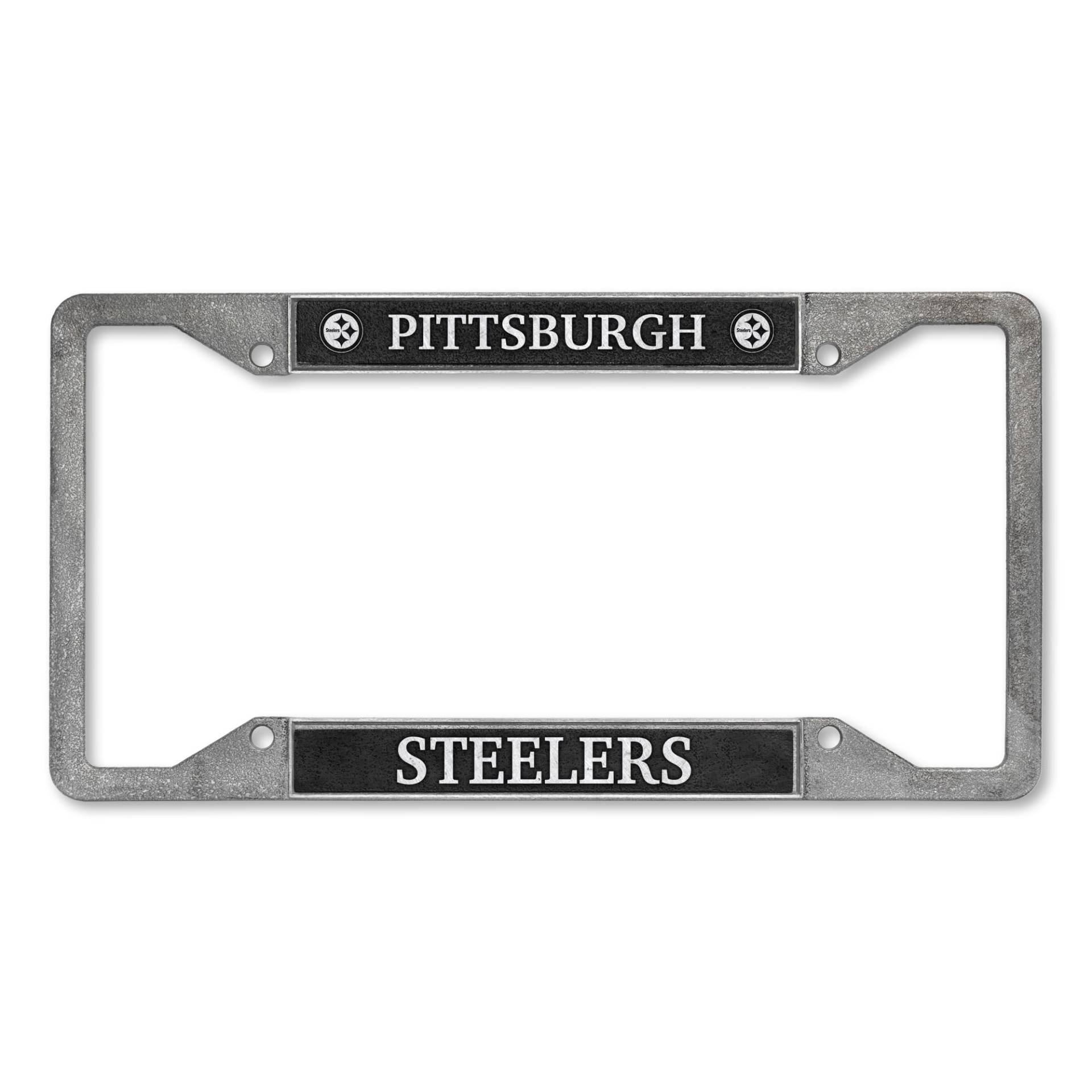 Rico Industries NFL Football Pittsburgh Steelers Zinn Kennzeichenrahmen 30,5 x 15,2 cm von Rico Industries