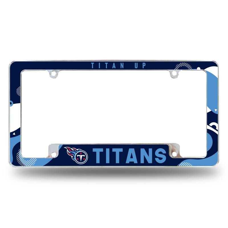 Rico Industries NFL Football Tennessee Titans Wave 30,5 x 15,2 cm Chrom Allover Automotive Kennzeichenrahmen für Auto/LKW/SUV von Rico Industries