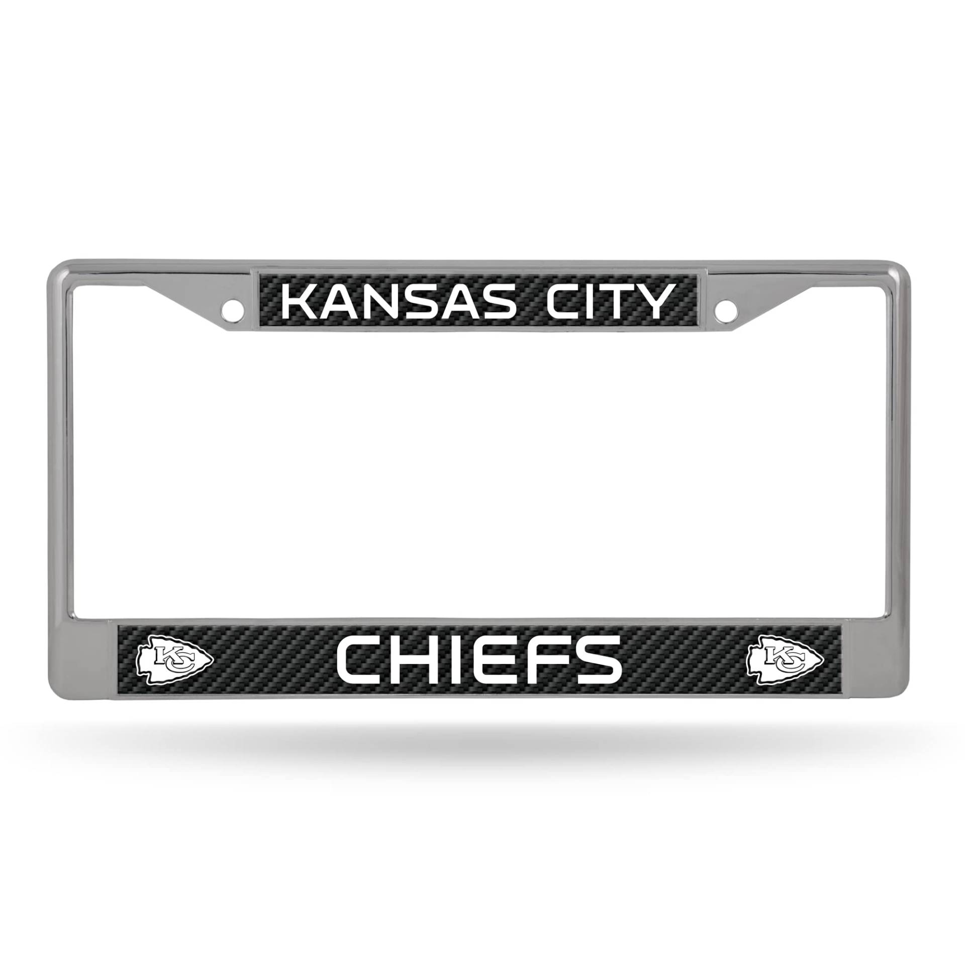 Rico Industries NFL Kansas City Chiefs Kohlefaser 30,5 x 15,2 cm Silber Chrom Autozubehör von Rico Industries