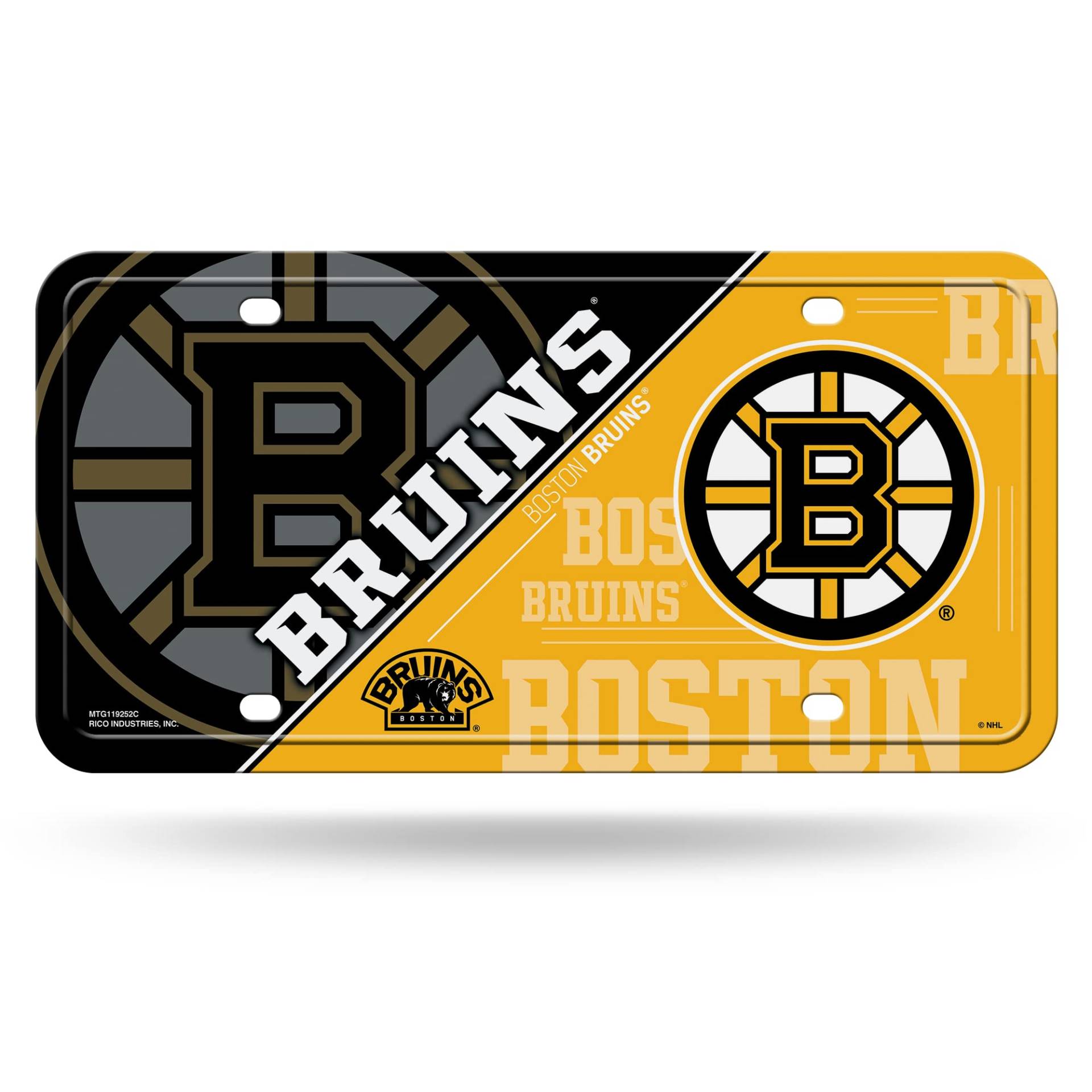 Rico Industries NHL Boston Bruins Split Metall Auto Tag 21,6 x 27,9 cm – ideal für LKW, Auto, SUV von Rico Industries