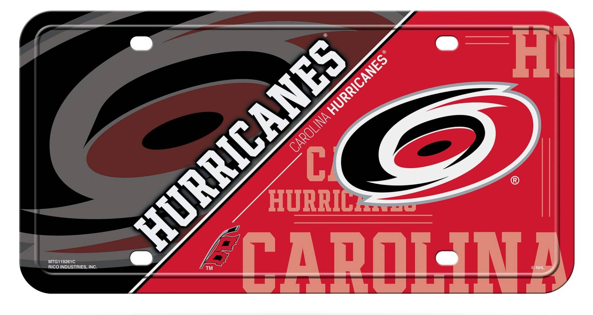 Rico Industries NHL Carolina Hurricanes Split Metall Auto Tag 21,6 x 27,9 cm – ideal für LKW/Auto/SUV von Rico Industries