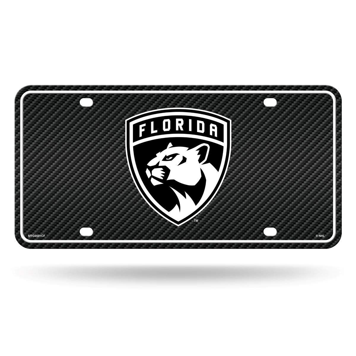 Rico Industries NHL Florida Panthers Autoanhänger aus Karbonfaser, Metall, 21,6 x 27,9 cm, ideal für LKW/Auto/SUV von Rico Industries