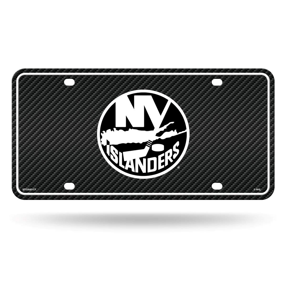 Rico Industries NHL New York Islanders Karbonfaser-Metall-Auto-Tag, 21,6 x 27,9 cm, ideal für LKW, Auto, SUV von Rico Industries