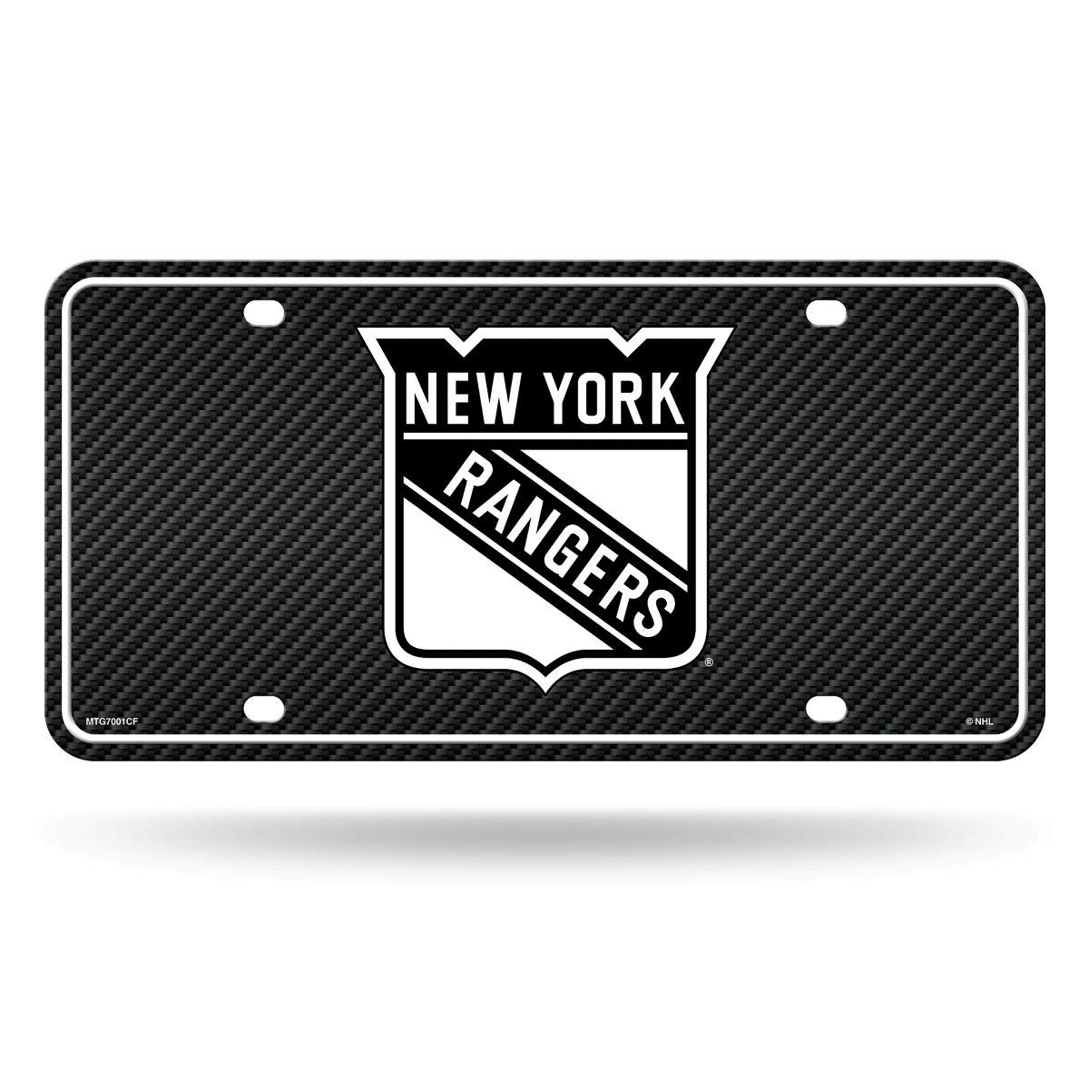 Rico Industries NHL New York Rangers Autoanhänger aus Karbonfaser, Metall, 21,6 x 27,9 cm, ideal für LKW/Auto/SUV von Rico Industries