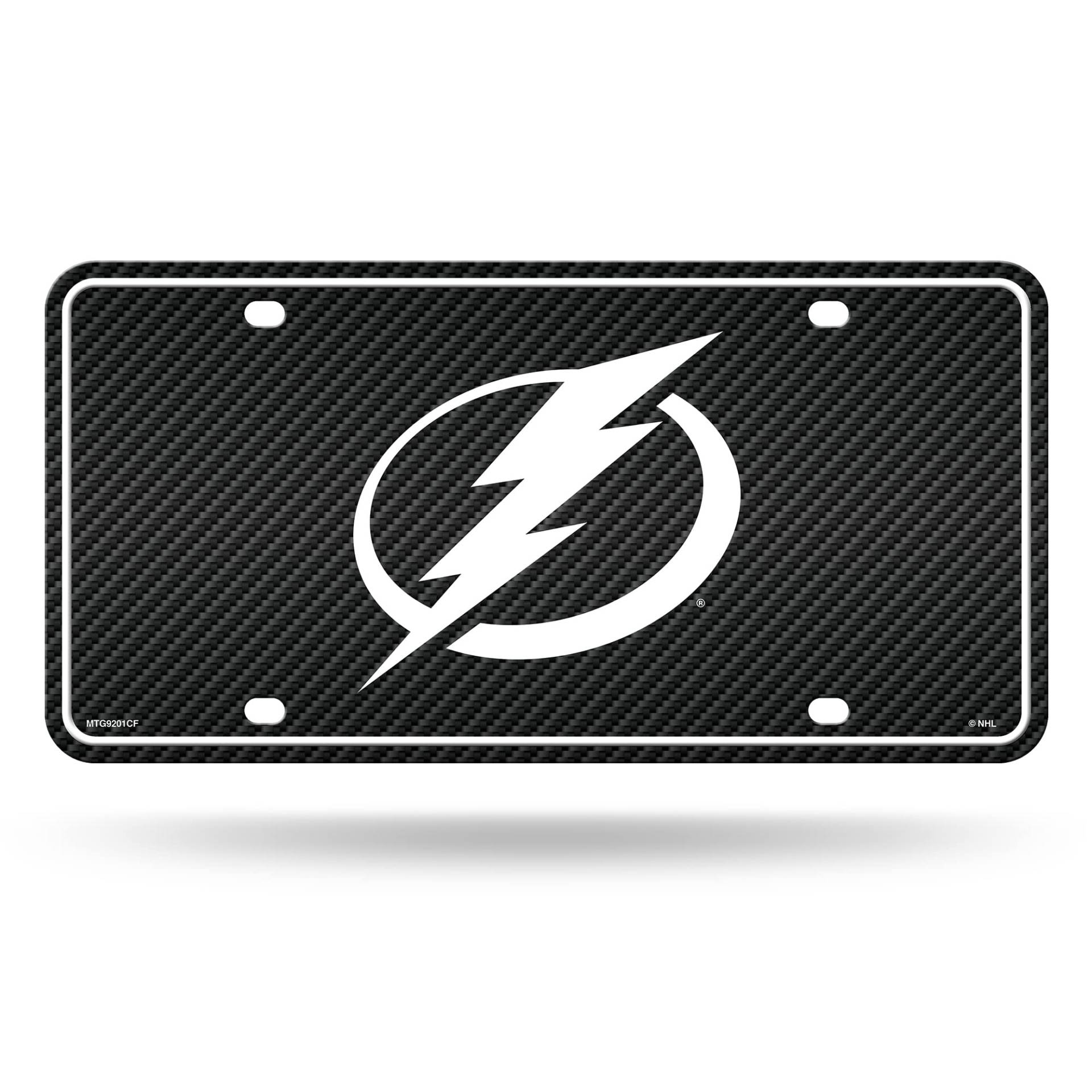 Rico Industries NHL Tampa Bay Lightning Autoanhänger aus Kohlefaser, Metall, 21,6 x 27,9 cm, ideal für LKW/Auto/SUV von Rico Industries