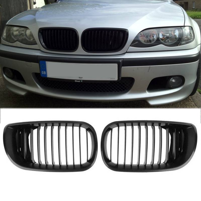 Ricoy Mattschwarzer Nierengrill für E46 3 Series 4 DOOR 4D 2002-2005 LCI Facelift (Mattschwarz) von Ricoy