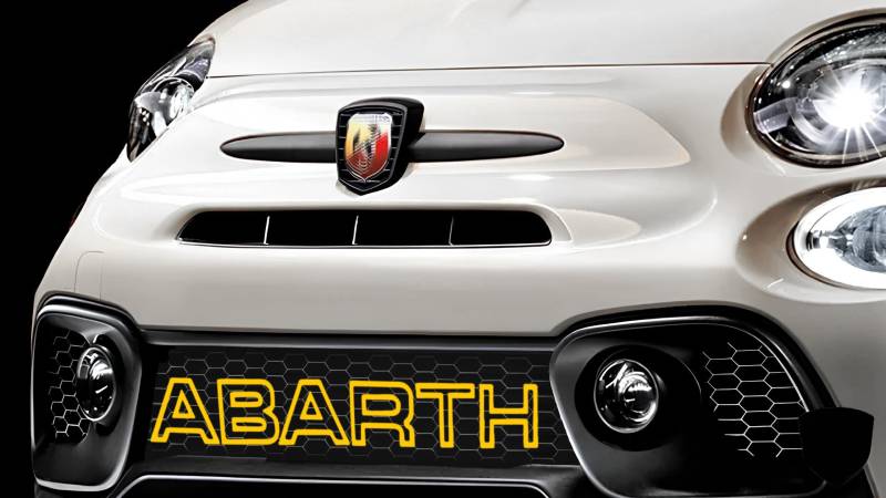 Schriftzug Abarth für Vordere Gitter Buchstaben für FIAT 500 Abarth Kühlergrill Dekoration im Originalstil Logo für Vorderen Grill FIAT Punto Evo Abarth FIAT 595 Personalisierung Kühlergrill (Gelb) von Ricreo