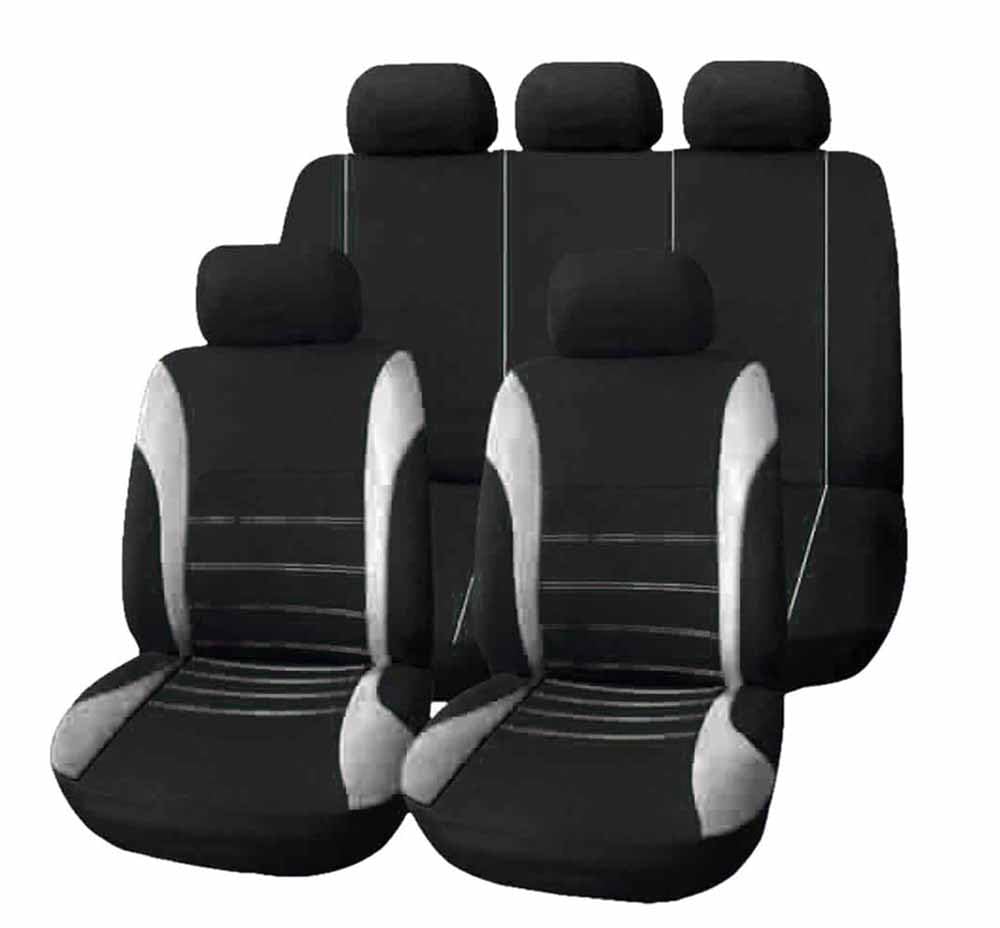 RidiD Auto SitzbezüGe Sets füR SEAT Ateca 5F 2016-2024, Autositz Komplettset Sitzschoner Vordersitze RüCkbank SchonbezüGe Styling-ZubehöR,C/9pcs Set Grey von RidiD