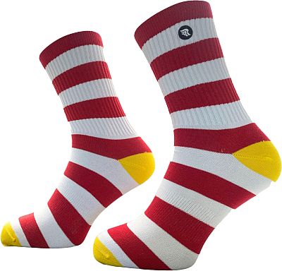 Riding Culture Block Stripe LT, Socken Unisex - Rot/Weiß/Gelb - 23-26 EU von Riding Culture