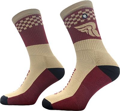 Riding Culture Checkerboard, Socken Unisex - Rot/Beige/Schwarz - 36-39 EU von Riding Culture