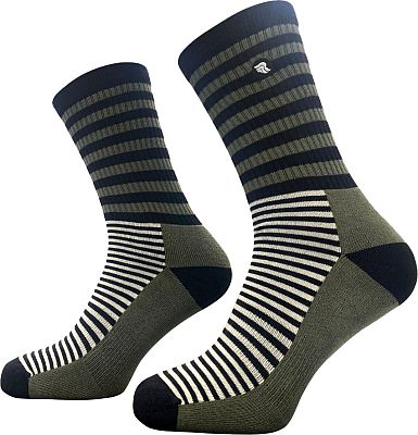 Riding Culture Half Stripe, Socken Unisex - Oliv/Schwarz/Weiß - 36-39 EU von Riding Culture