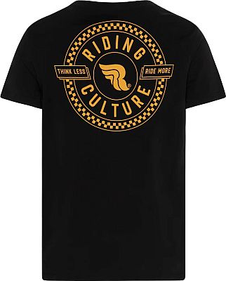 Riding Culture RC5011 Checkerboard Circle, T-Shirt - Schwarz/Orange - XXL von Riding Culture