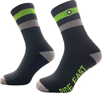 Riding Culture Ride Fast, Socken Unisex - Schwarz/Grün/Grau - 40-43 EU von Riding Culture