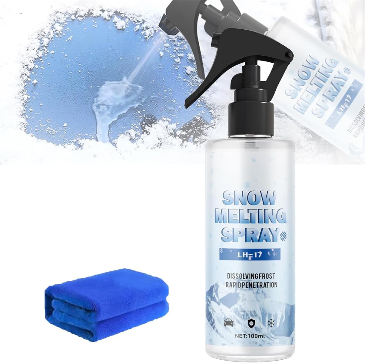 Car & Refrigerator De-Icing and Snow Spray,Deicer Spray for Car Windshield,Melting Ice & Snow Remover Car,Auto Windshield Defroster Deicing Spray,Fast Ice & Snow Melting Spray (1 Pcs) von Rietoiu