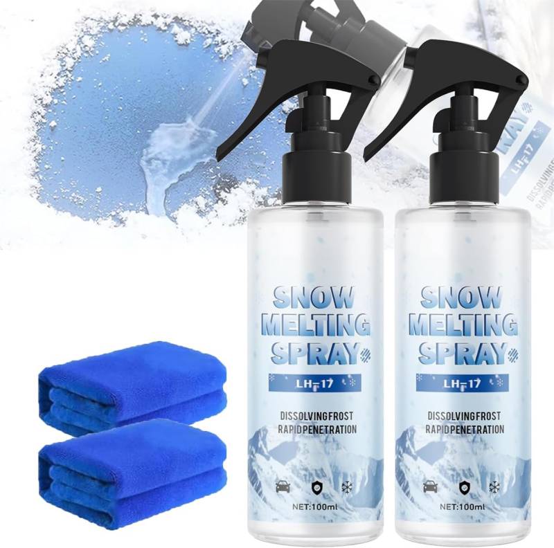 Car & Refrigerator De-Icing and Snow Spray,Deicer Spray for Car Windshield,Melting Ice & Snow Remover Car,Auto Windshield Defroster Deicing Spray,Fast Ice & Snow Melting Spray (2 Pcs) von Rietoiu