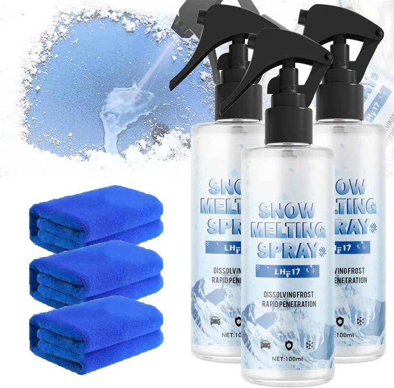 Car & Refrigerator De-Icing and Snow Spray,Deicer Spray for Car Windshield,Melting Ice & Snow Remover Car,Auto Windshield Defroster Deicing Spray,Fast Ice & Snow Melting Spray (3 Pcs) von Rietoiu