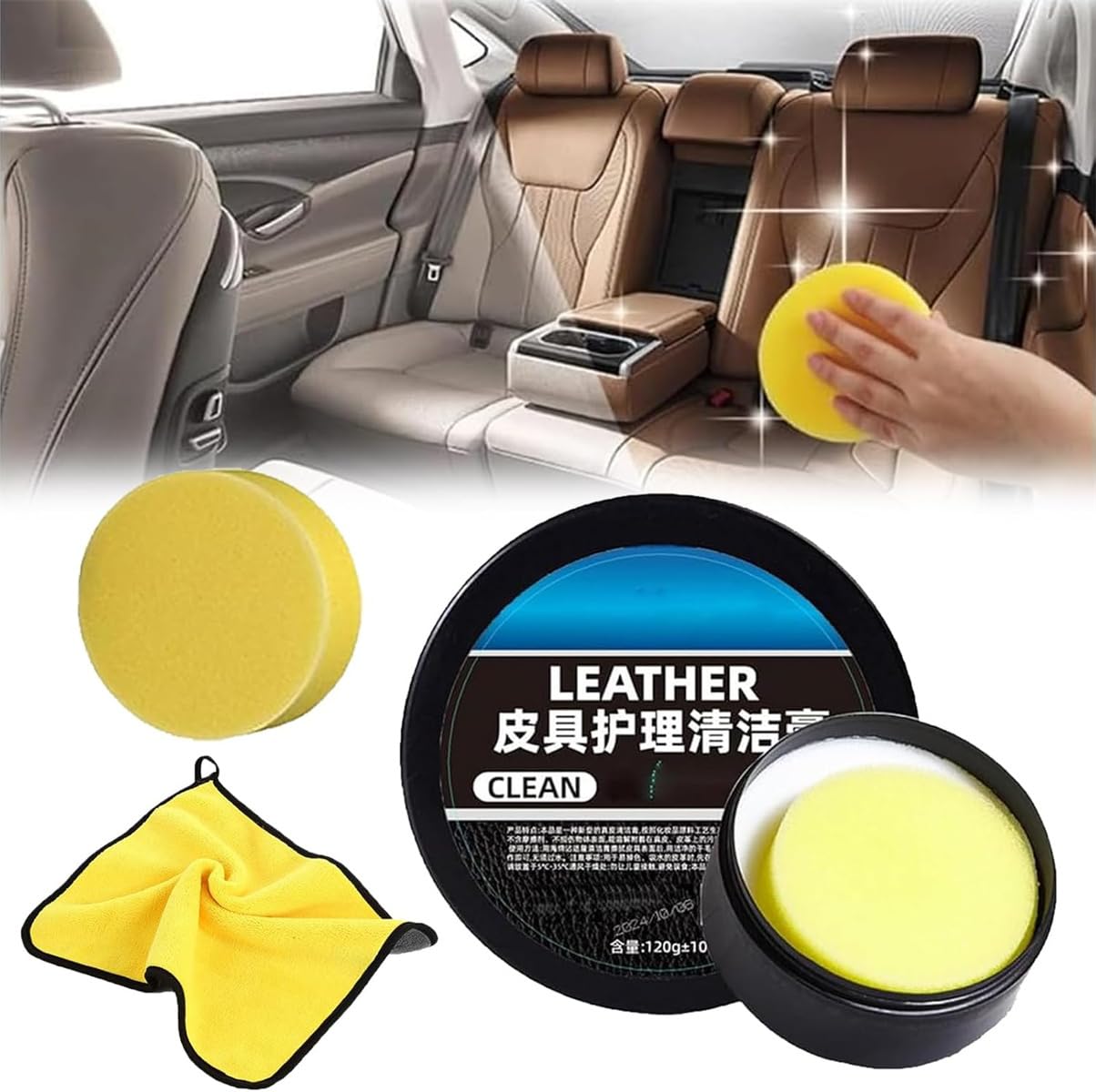 Leder Reinigungs- und Pflegecreme & Reinigungspaste für Lederpflege,Automotive Interior Leather Cleaning Cream,Lederpflege Reinigungspaste,Auto Leder Conditioner Ölpaste,Lederreparaturset (1Pc) von Rietoiu