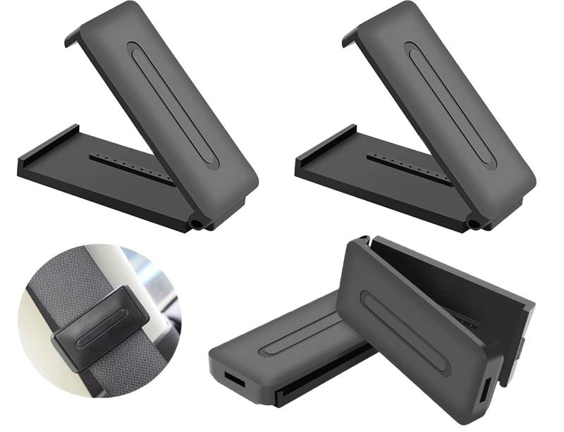 Rifrpha 4 Stück Auto Sicherheitsgurt Clips, Autositz Gurtversteller Locator Stopper Schwarz Sitzgurt Clip Gurt-Verriegelungs-Clip für Sicherheitsgurte in LKWs, SUVs und allen Arten von PKWs von Rifrpha