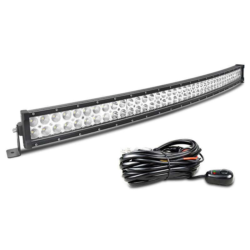 Willpower LED Arbeitsscheinwerfer 42'' 107cm 240W Zusatzscheinwerfer Bar Gebogen Offroad Scheinwerfer 12V 24V Wasserdicht Arbeitslicht für Auto Offroad Traktor SUV ATV Mit Kabelbaum von Willpower