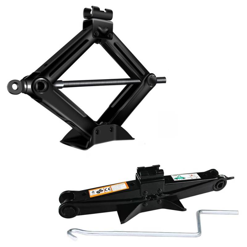 2 Ton Wagenheber Scherenwagenheber mit Handkurbel, aus Legierter Stahl, Minimalhöhe 110 mm Maximalhöhe 390 mm, Scherenwagenheber Heber Lift für PKW/SUV/MPV von Rigogo