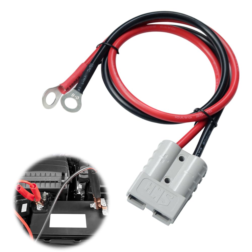 Riisoyu Batterieanschluss 50A 600V Stecker, 50A Batterie Schnellanschluss mit O-Ring-Batterieanschlusskabel 10AWG 50cm Anhänger-Windenstecker für Autos Anhängerwinde Motorrad oder Anhänger von Riisoyu