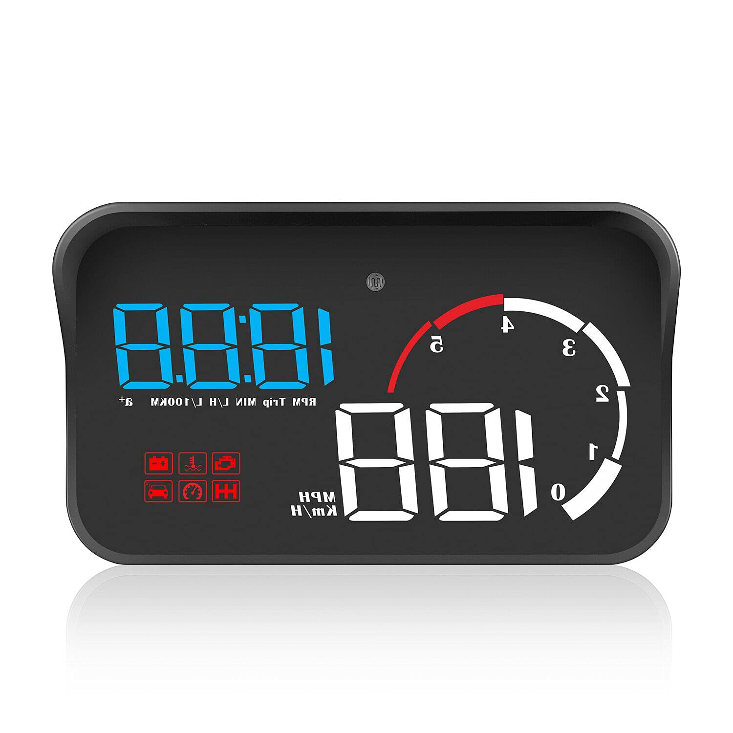 Auto HUD Display, Riloer Car Head Up Display Projektor Digitaler Tachometer mit 5,5 Zoll HD Bildschirm Blau von Riloer