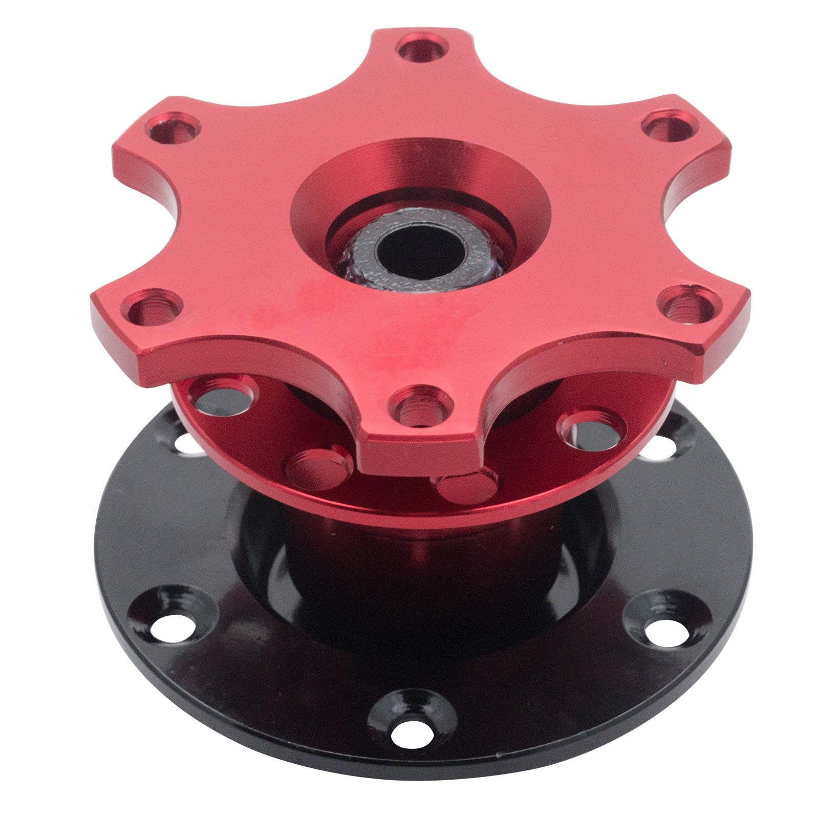 Auto Lenkrad Schnellspanner Nabe Universal Racing/Rallye/Motorsport Boss Hub Lenkrad Anpassung (rot) von Riloer