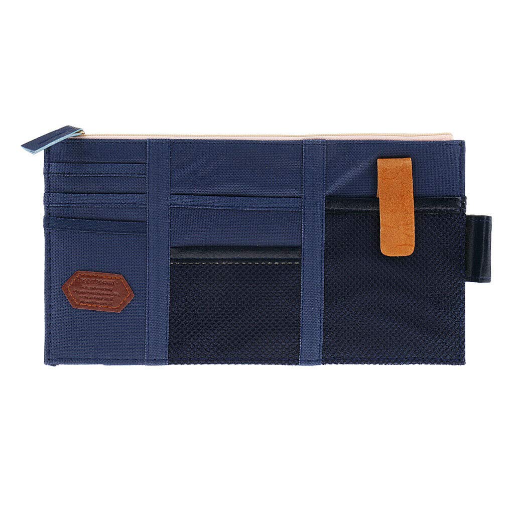 Auto Sonnenblende Organizer, Riloer Auto Interieur Zubehör Aufbewahrungsbeutel LKW Organizer Beutelhalter Tasche Stoffetui Marineblau von Riloer