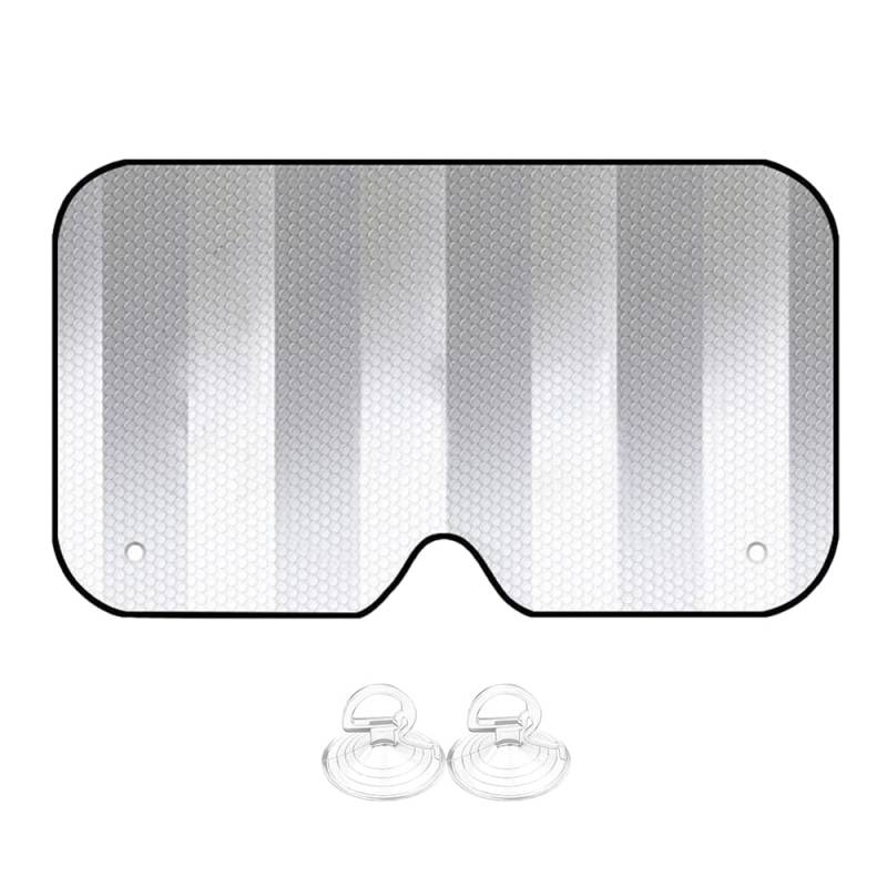 Car Windscreen Cove, Riloer Internal Car Screen Sun Shades Aluminum Foil Windshield Sunshade with 2 Suction Cups, Silver von Riloer