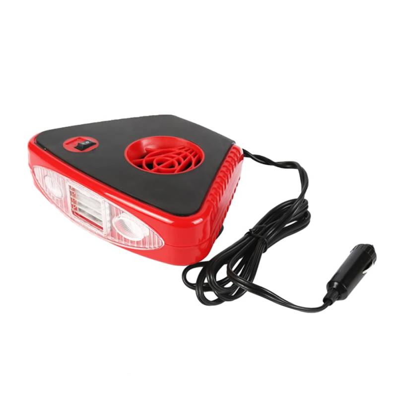 Riloer 150W 12V Autoheizung Elektrischer Heizlüfter Auto-Windschutzscheiben-Entfroster mit klappbarem Griff mit LED-Taschenlampe von Riloer