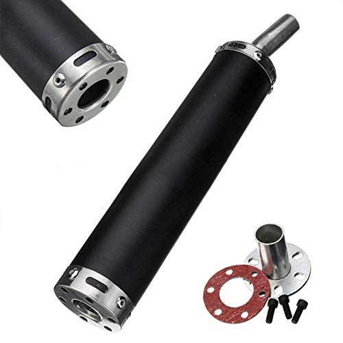 Riloer 1Pc Universal 60mm Motorrad Racing 2 Takt Auspuff Schalldämpfer Exhaust Muffler von Riloer