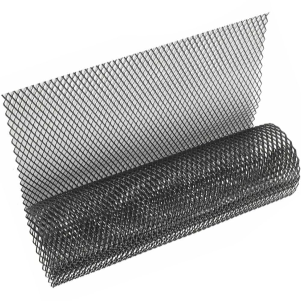 Riloer Aluminiumlegierungsgitter, universelles 6 x 12 mm Autogrillnetz-Entlüftungs-Tuning, sechseckiges Wabengitter, Schwarz von Riloer