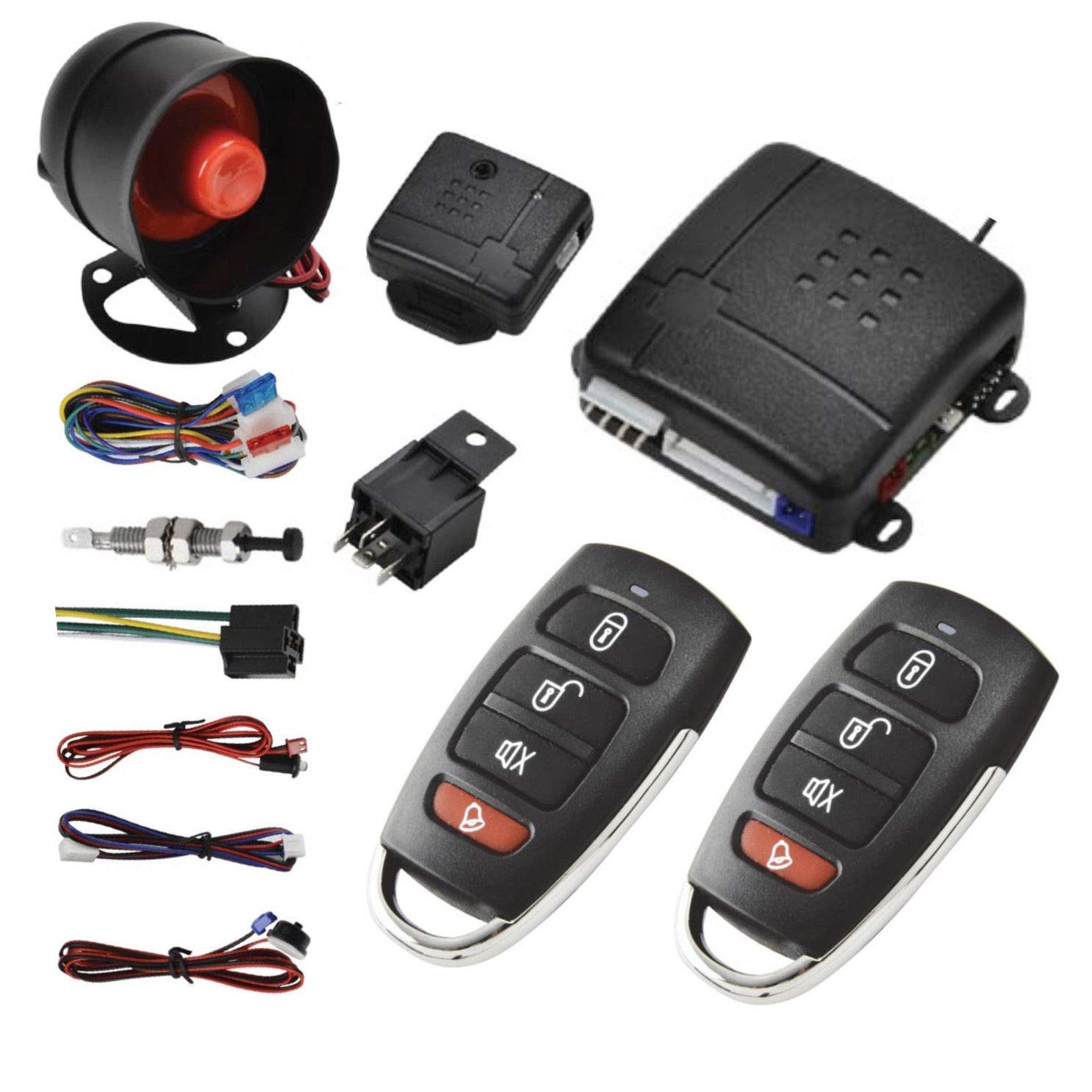 Riloer Auto Alarm System Wegfahrsperren-Kit - Auto-Zentralverriegelung Fernstart und schlüsselloses Zugangssystem, für Universal Auto Remote Central Kit von Riloer