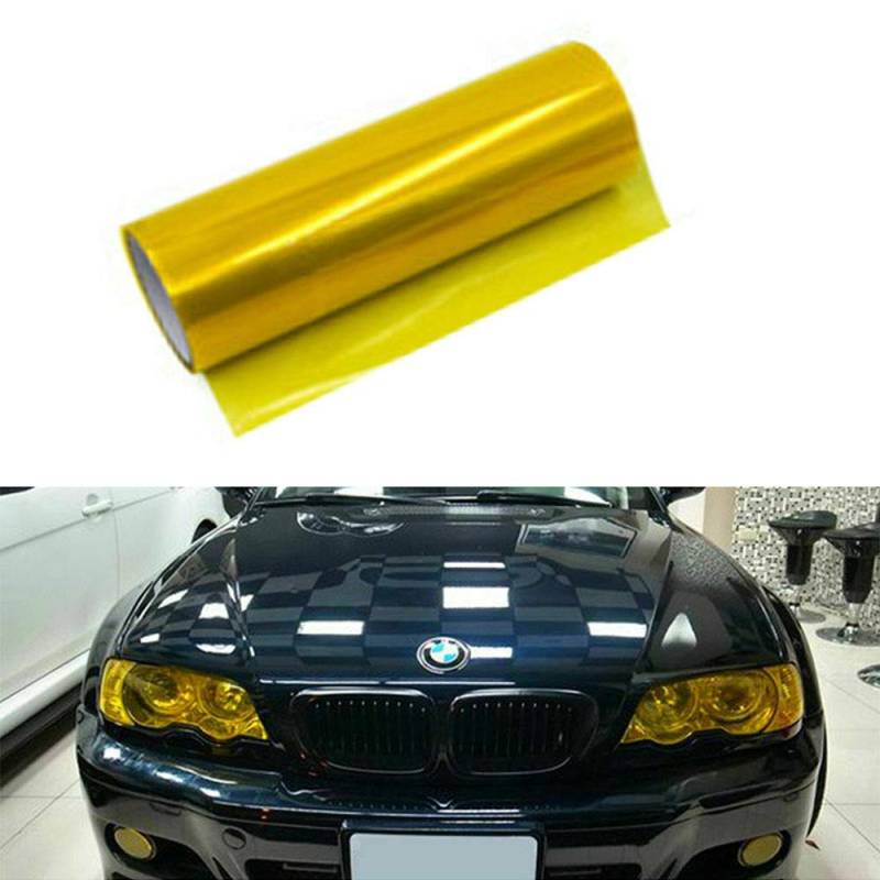 Riloer Car Light Film, getönte Vinylfolie für Scheinwerfer, Rücklicht, Nebelschlussleuchte, gelb, 30 cm x 120 cm von Riloer