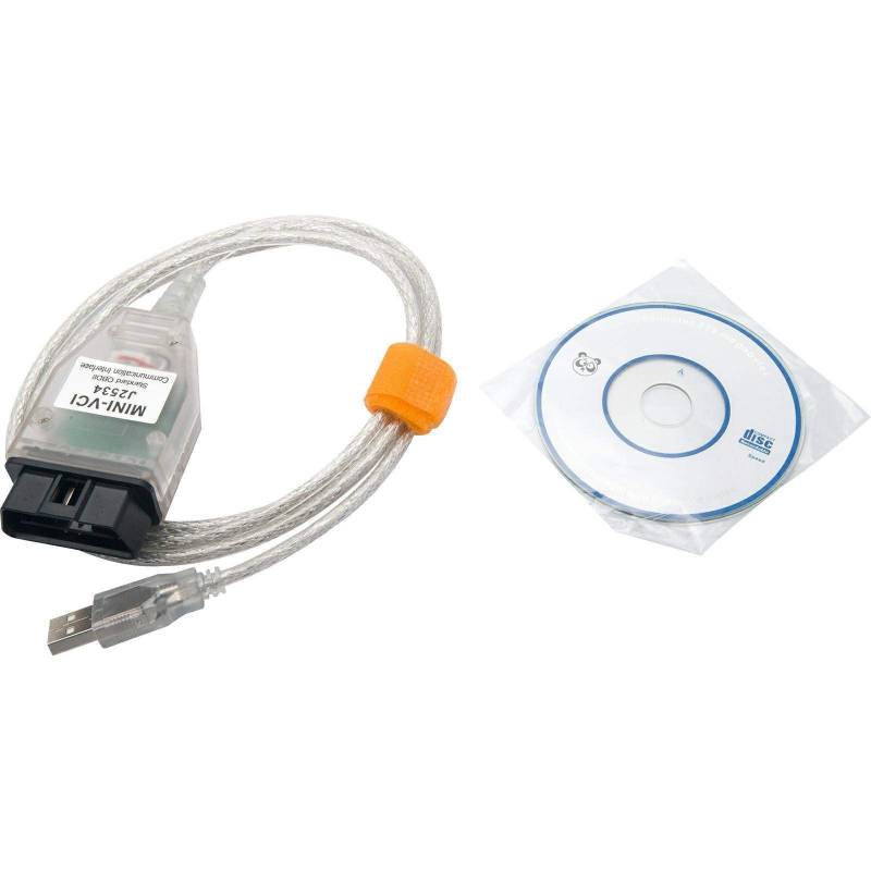 Riloer OBD2 Autodiagnosescanner-Tool, Mini VCI V13.00.022 Fehlercode-Lesegerät für Fahrzeugmotoren, 16-poliges TIS Techstream-Kabel und CD/Software von Riloer