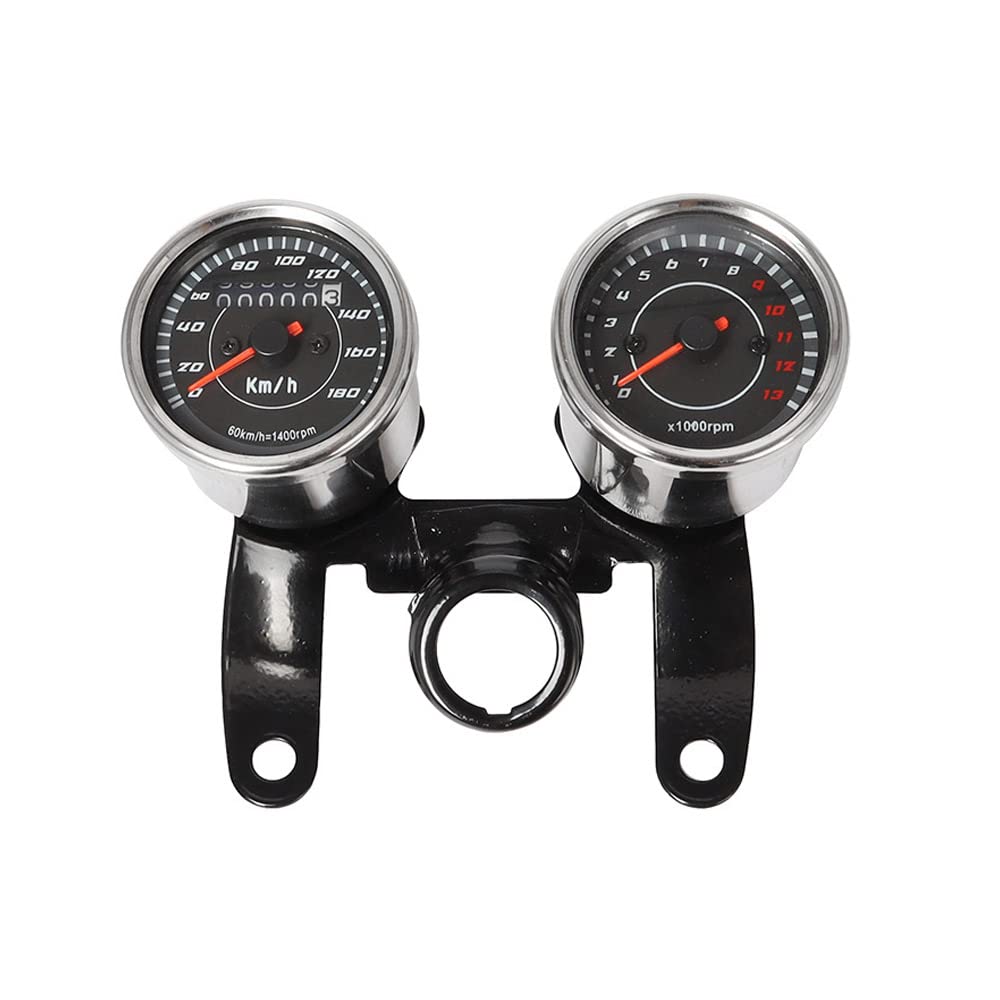 Riloer Tachometer Tachometer Kilometermesser Set mit Halterung, Motorrad LED Hintergrundbeleuchtung Tacho Tacho Kilometerzähler Tacho Messgerät Kombinationssatz, Universal Fit von Riloer