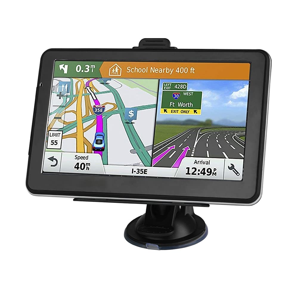 Riloer Universal GPS Navigation Sat Nave Kit für Autowagen LKW HGV LGV -Wohnmobil, 7 -Zoll -Sat -Navi -Display mit Klammer FM -Sender von Riloer