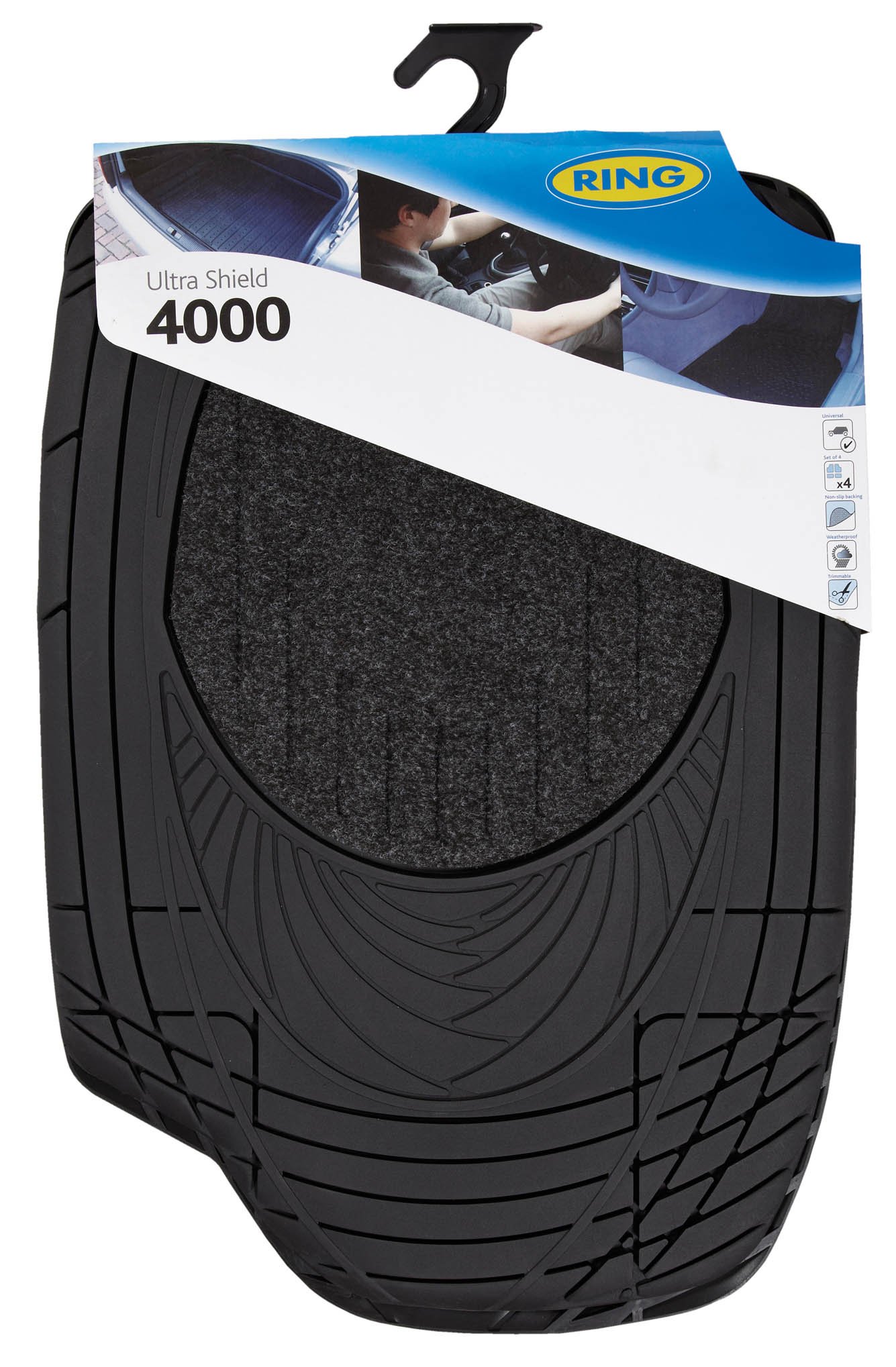 Ring Automotive RMAT17 Ultra Shield 4000 Fußmatten, Schwarz, 4 Stück von Ring