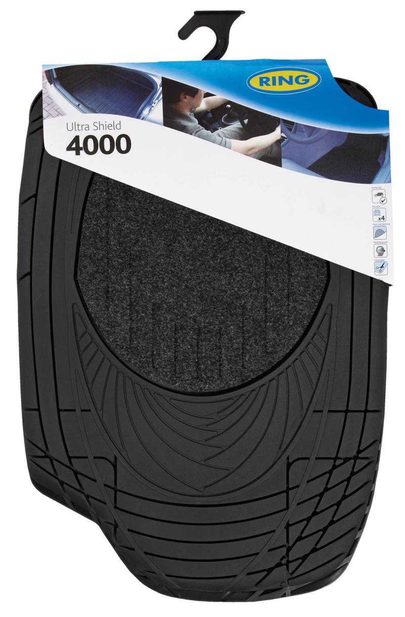 Ring Automotive RMAT17 Ultra Shield 4000 Fußmatten, Schwarz, 4 Stück von Ring